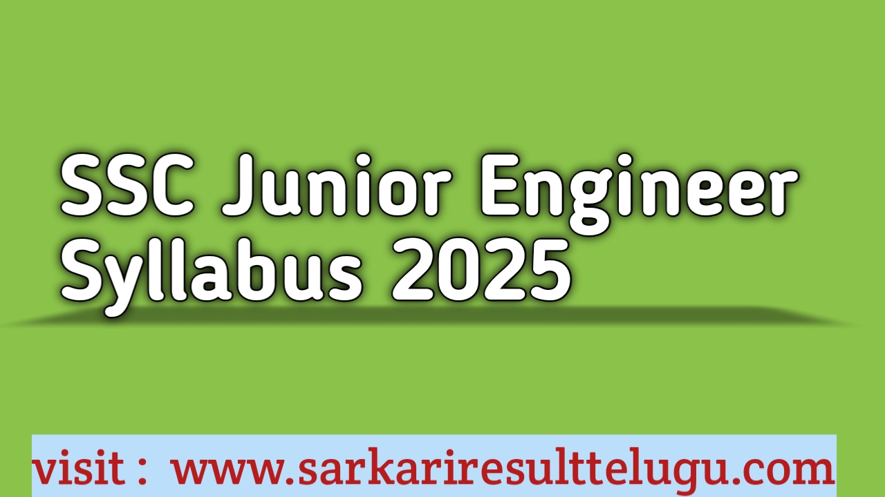 ssc je syllabus 2025